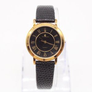 Vintage J.B Champion Watch Womens Gold Tone Stainless Steel Classic Leather Band